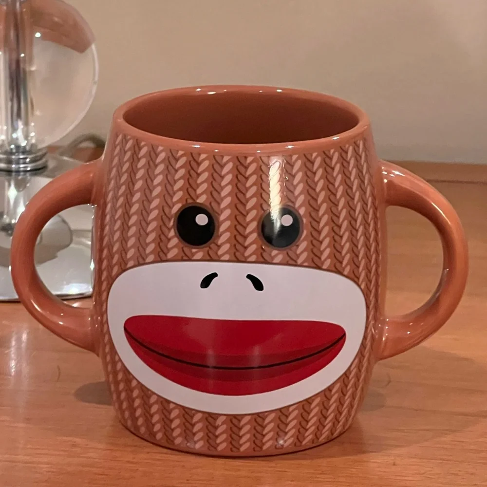 Mug Brown Sock Monkey Mug 10oz - Picture 3 of 4
